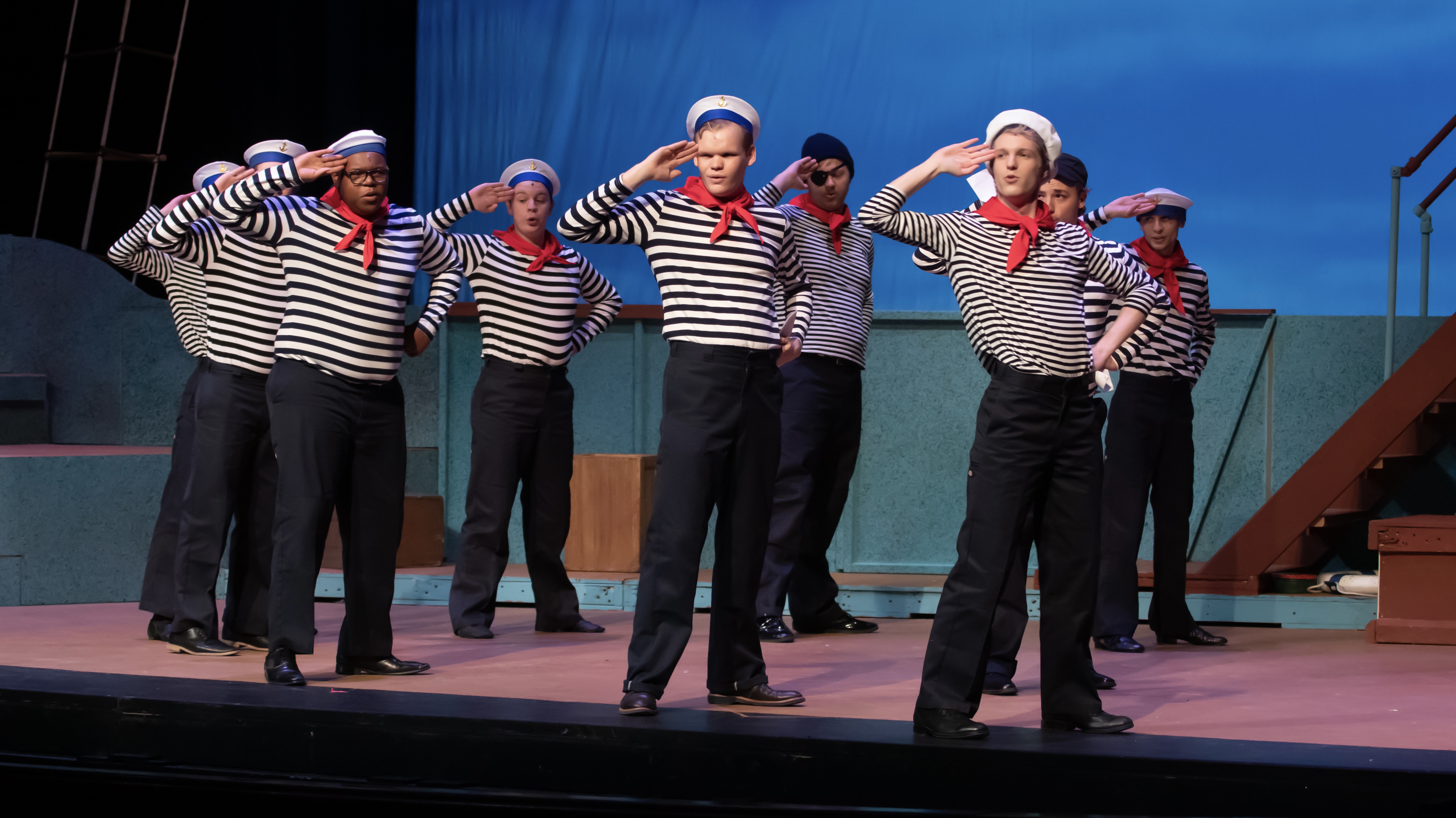 Ouachita Baptist University students performing a scene from "H.M.S. Pinafore"