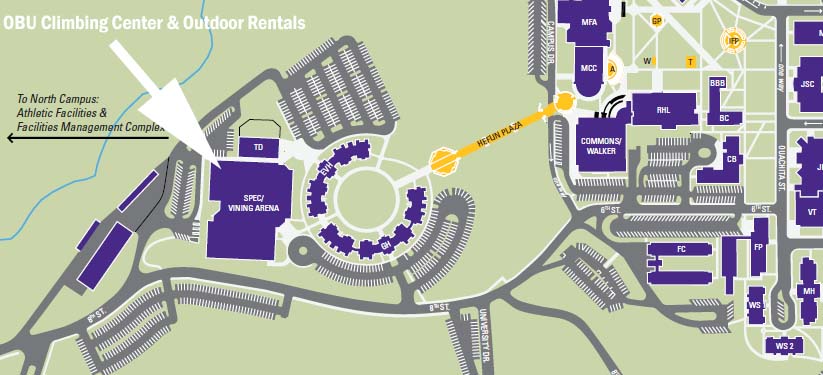 Climbing center and rental map