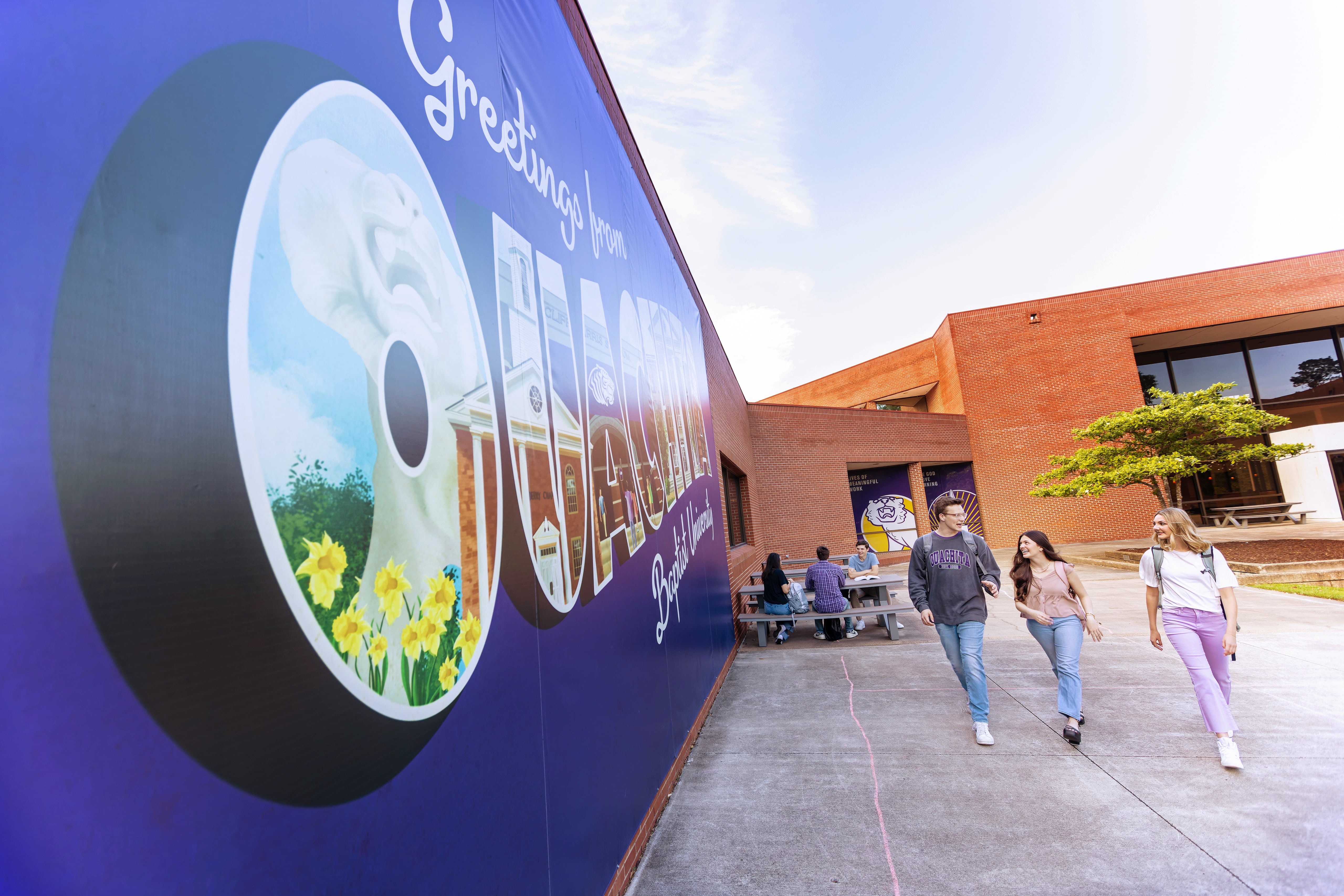 students walking on campus