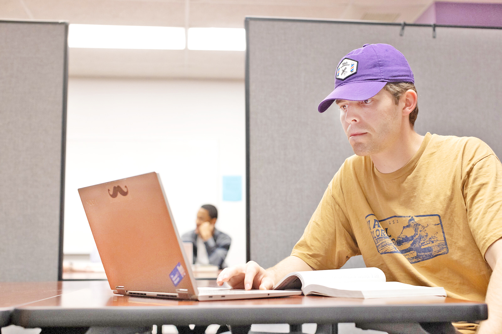 undergrad student on computer