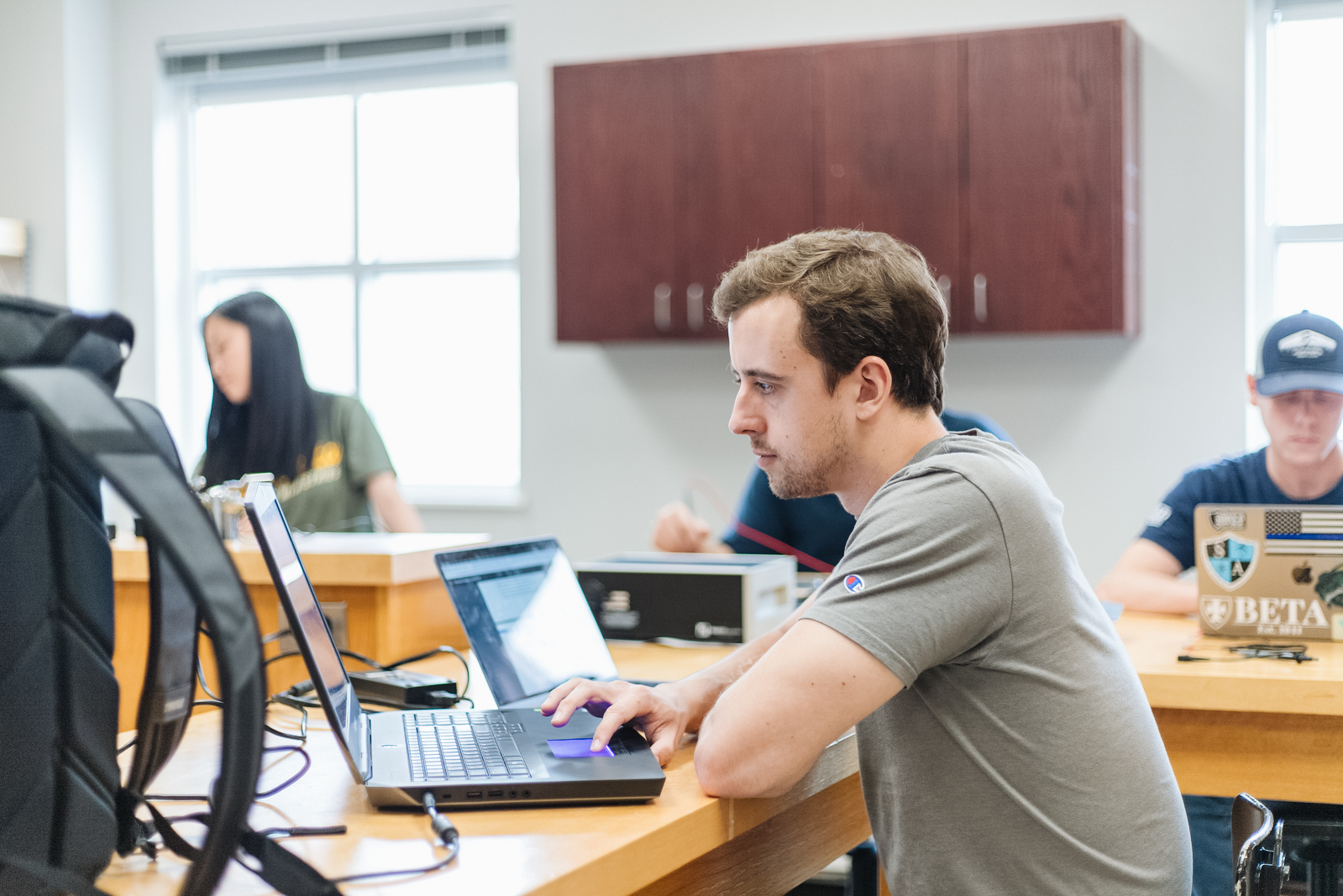 students on computer