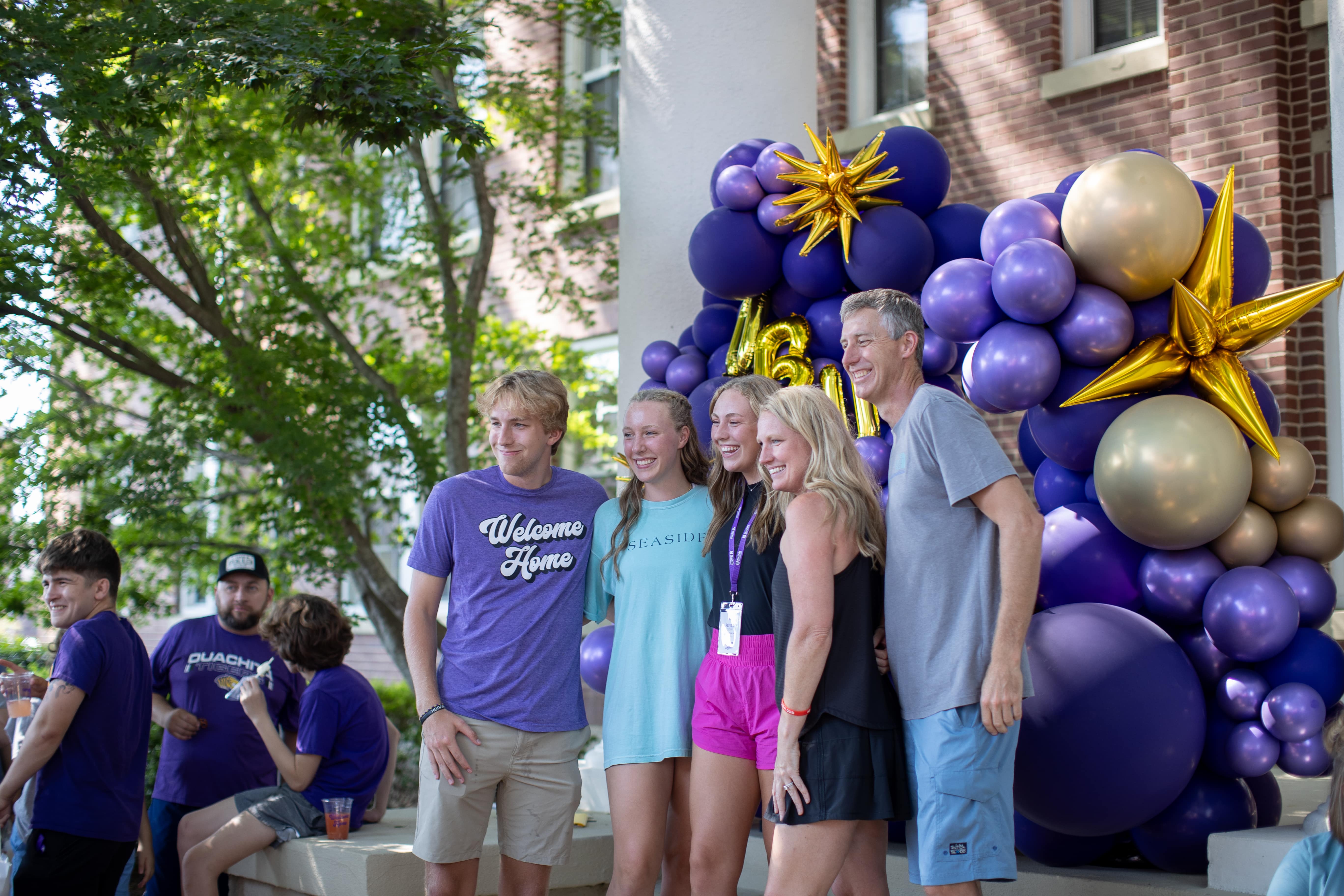 family on move-in day