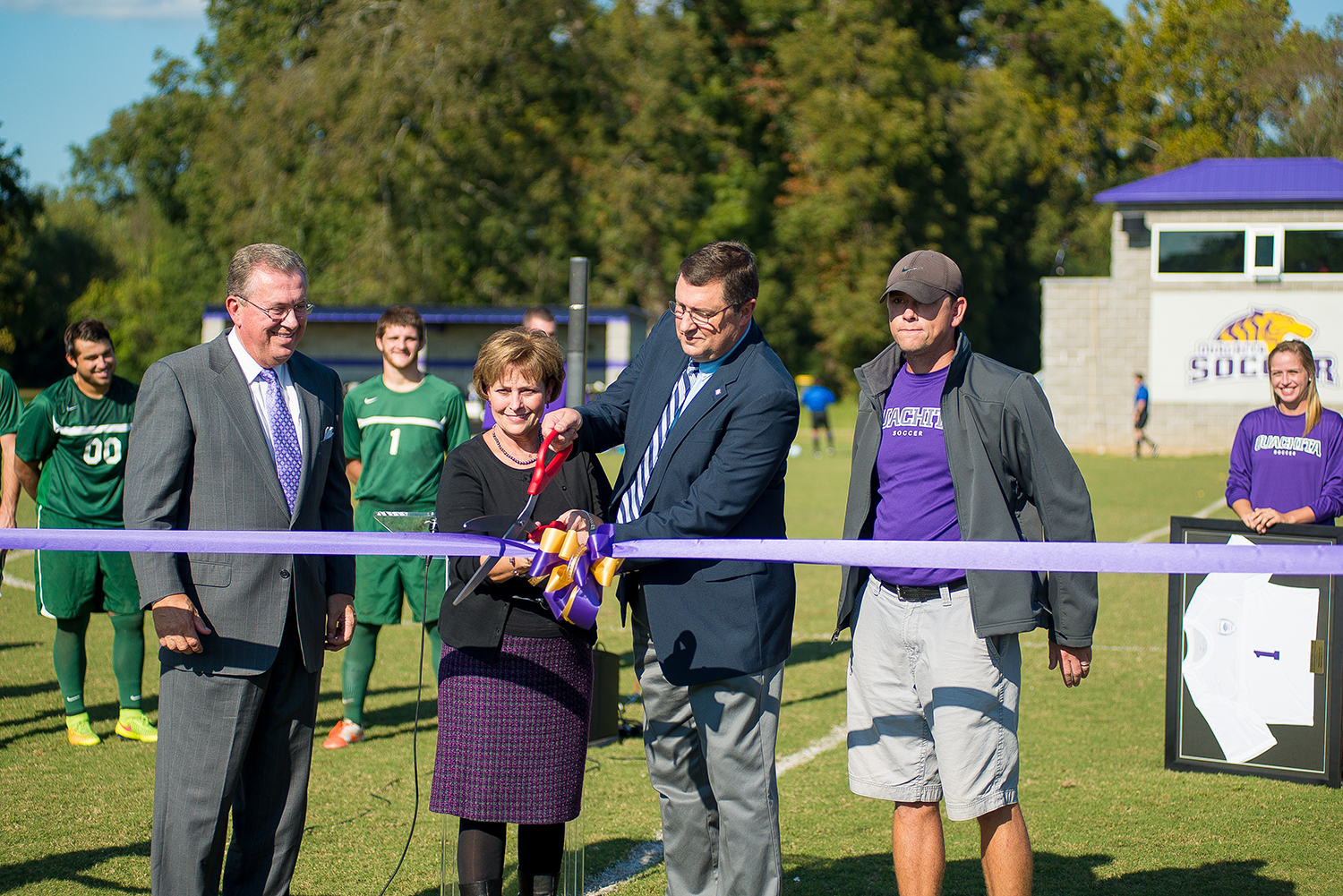 Ouachita soccer field dedicated in honor of Wesley and Debbie Kluck.