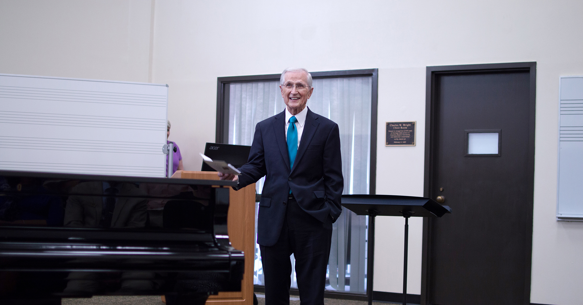 Ouachita’s renovated Wright Choir Room honors dedication of Dr. Charles Wright.