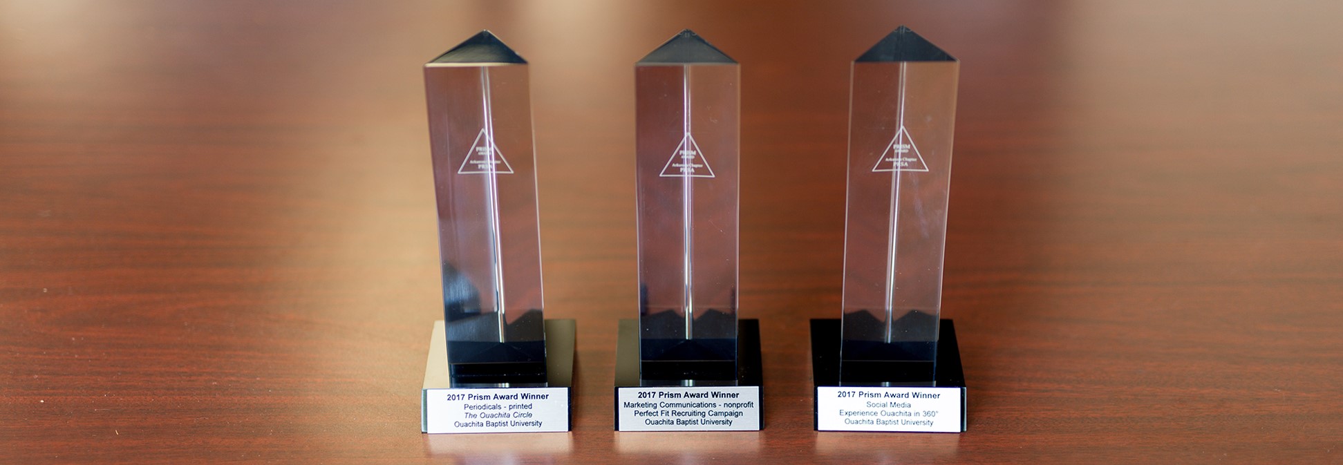  Ouachita communications staff earns three PRSA Arkansas Prism Awards.
