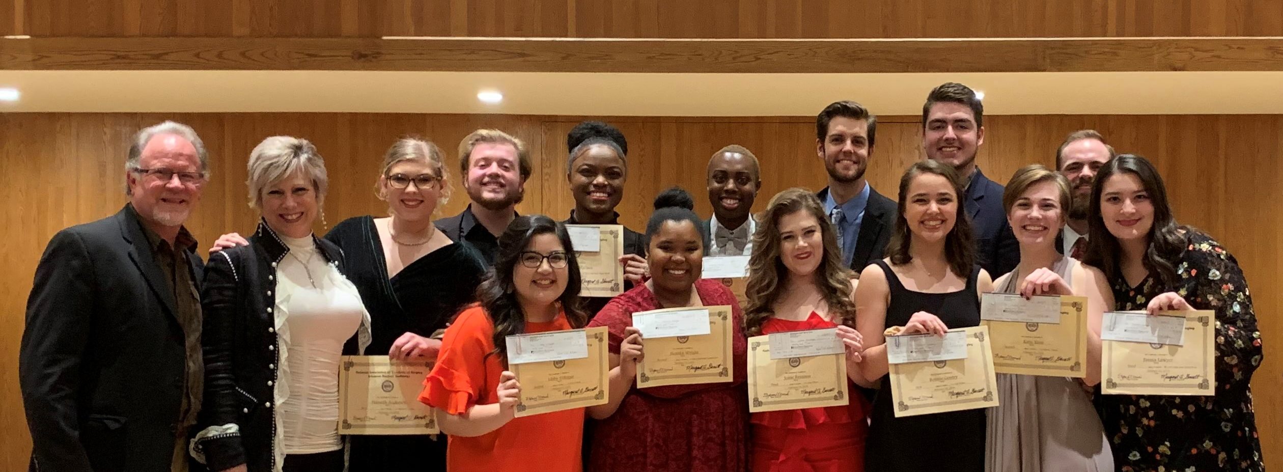 Ouachita hosted the 2019 Arkansas National Association of Teachers of Singing competition (NATS) Feb. 22-23 and earned 18 finalist honors. Six Ouachita students received first place honors.