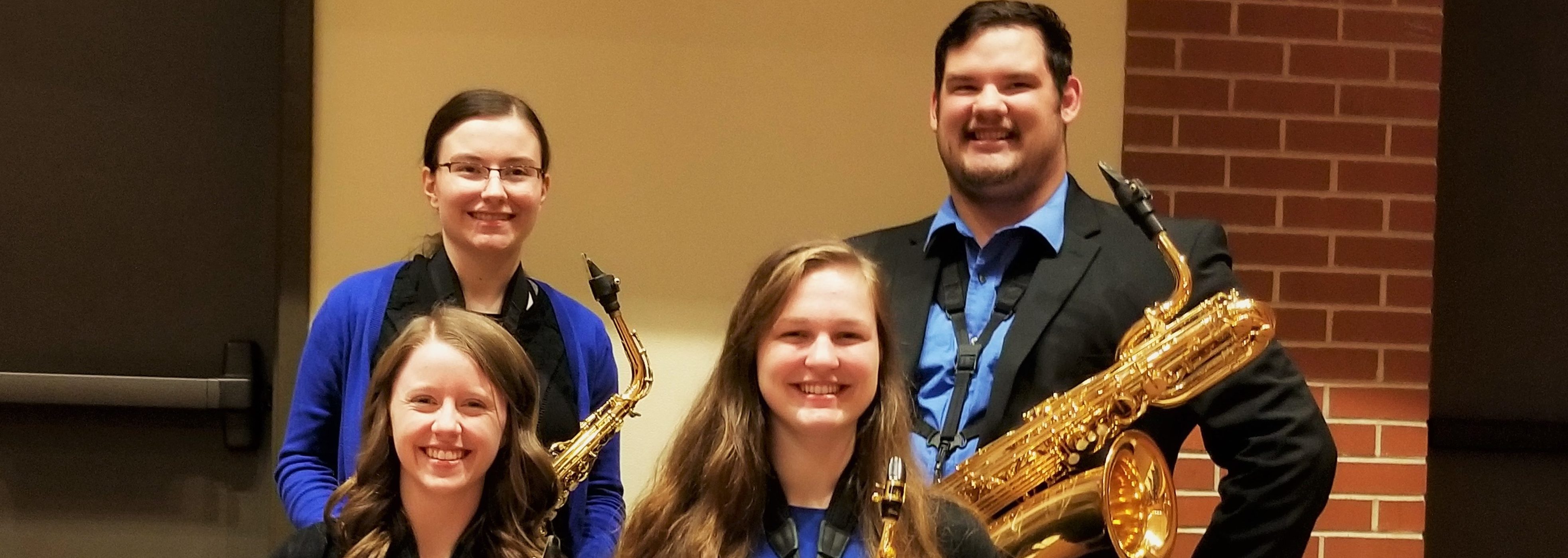 Pictured are Ouachita’s Saxophone Quartet members (front row, from left) Sierra Westberg, Morgan Taylor, (back row) Katelyn Still and C.J. Slatton.