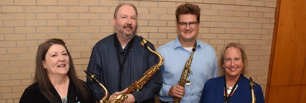 Ouachita Baptist University will host the Arkansas Saxophone Quartet in a guest recital on Thursday, Sept. 26. Members of the quartet include (from left) Drs. Jackie Lamar, Brent Bristow, Matthew Taylor and Caroline Taylor.