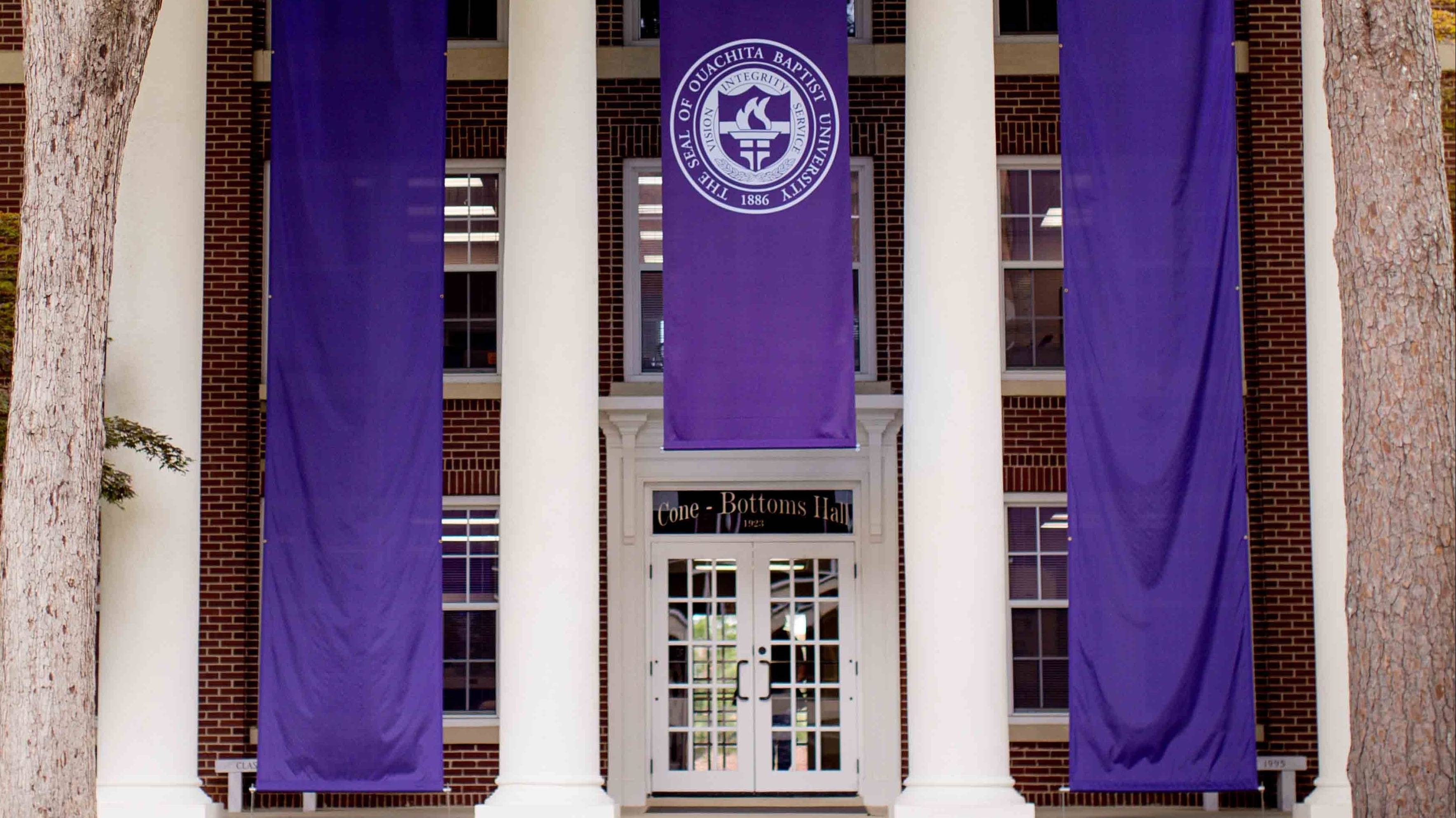 Cone-Bottoms displays purple banners