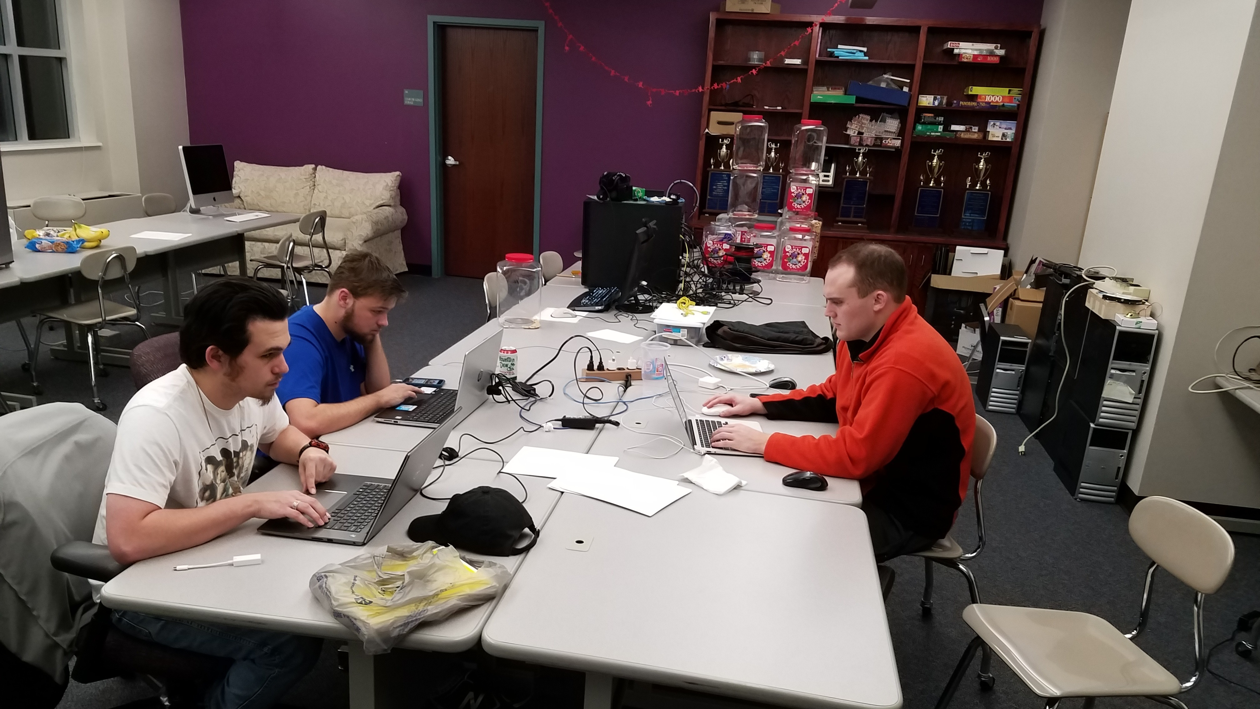 Aaron and students in computer programming lab