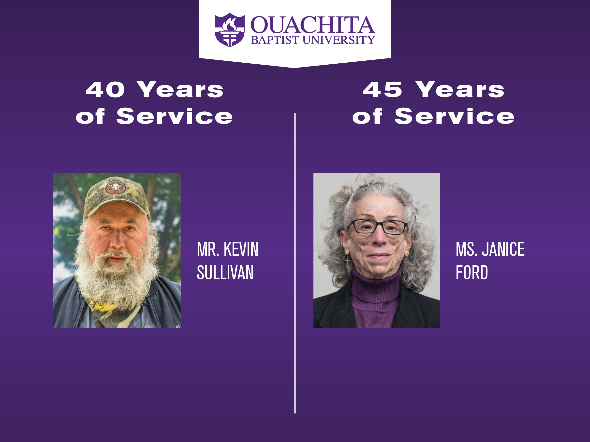 45 and 40 years of service