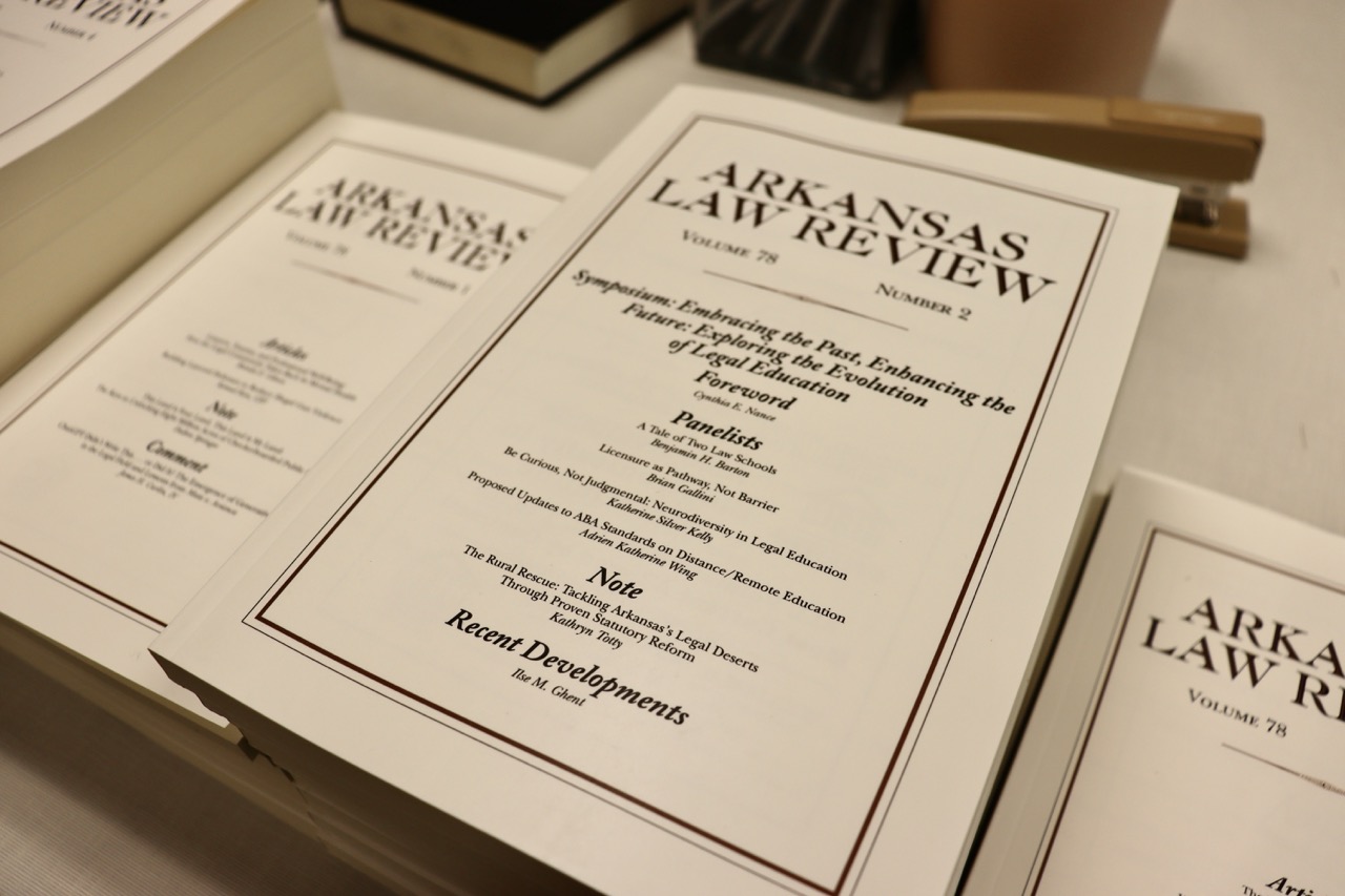 A recent edition of the Arkansas Law Review featuring a Note by Totty.