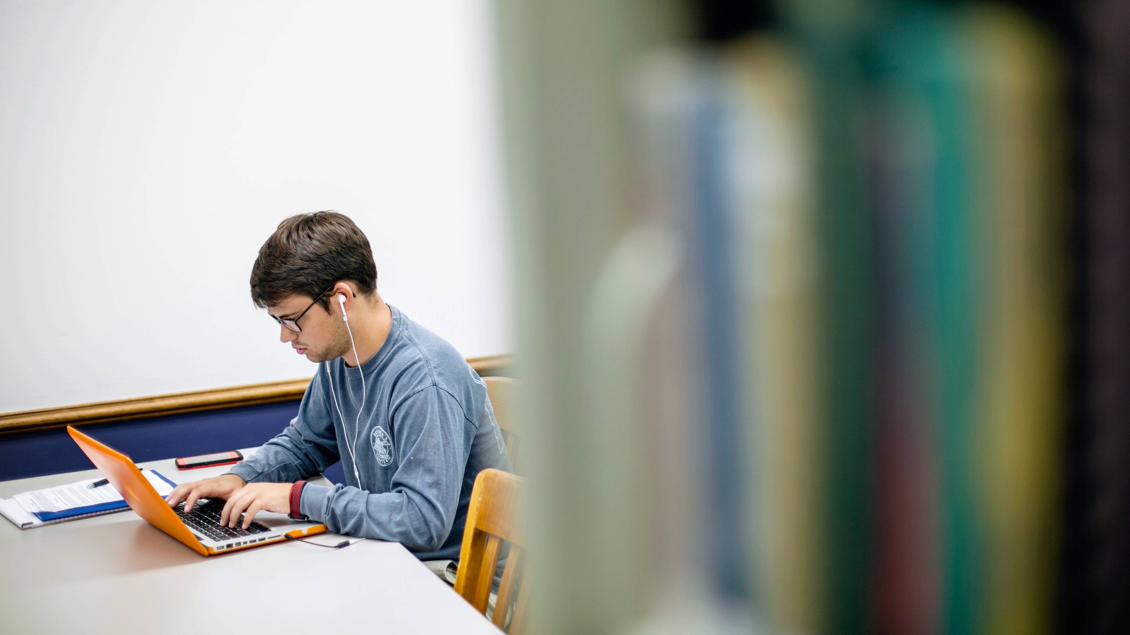 Student on computer